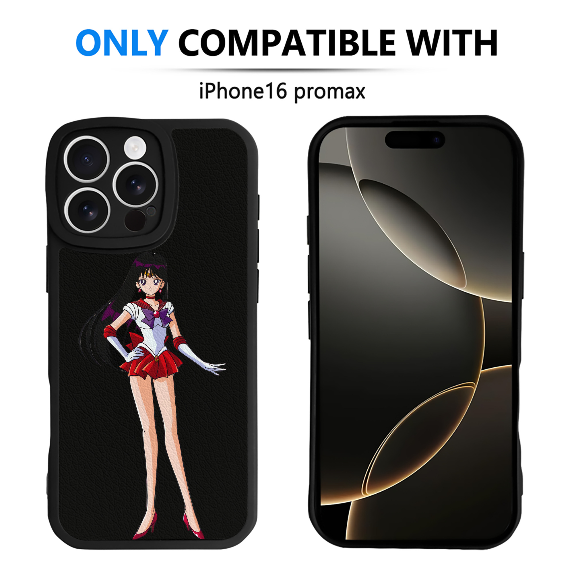 （画像用） 美少女戦士セーラームーン 火野レイ ひの レイ Sailor Moon Hino Rei （セーラーマーズ,Sailor Mars） 【iPhone 16シリーズ対応】シリコンスマホケース（レザー調） 材質：シリコン